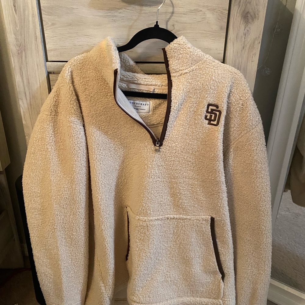 Padres Sherpa Fleece Pullover Sweater - Cream men’s or women’s